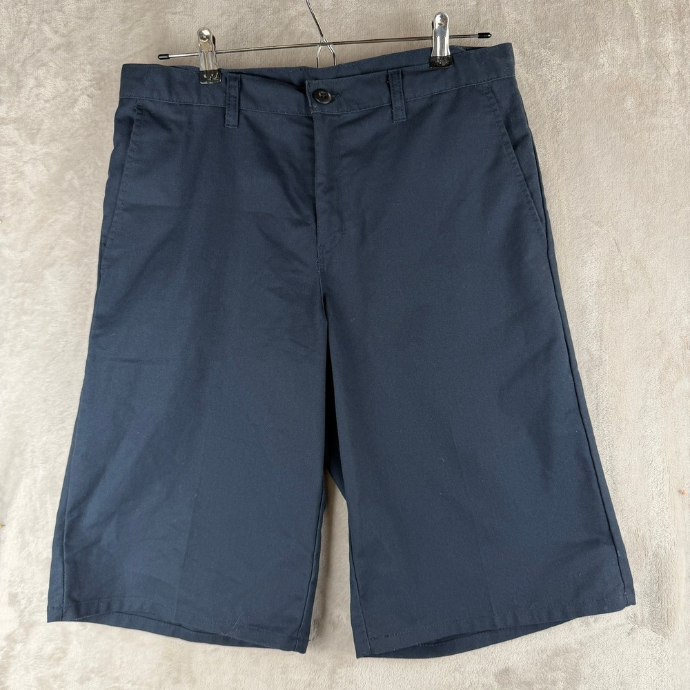 Genuine Dickies Mens Navy Blue Flat Front Work Shorts Multi-Pocket Size 32